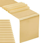 10-Pack Satin Table Runner Light Gold 12 x 108 inches Long, Table Runners for Wedding, Birthday Parties, Banquets Decorations（10 Pack, 12x108 Inch, Light Gold）