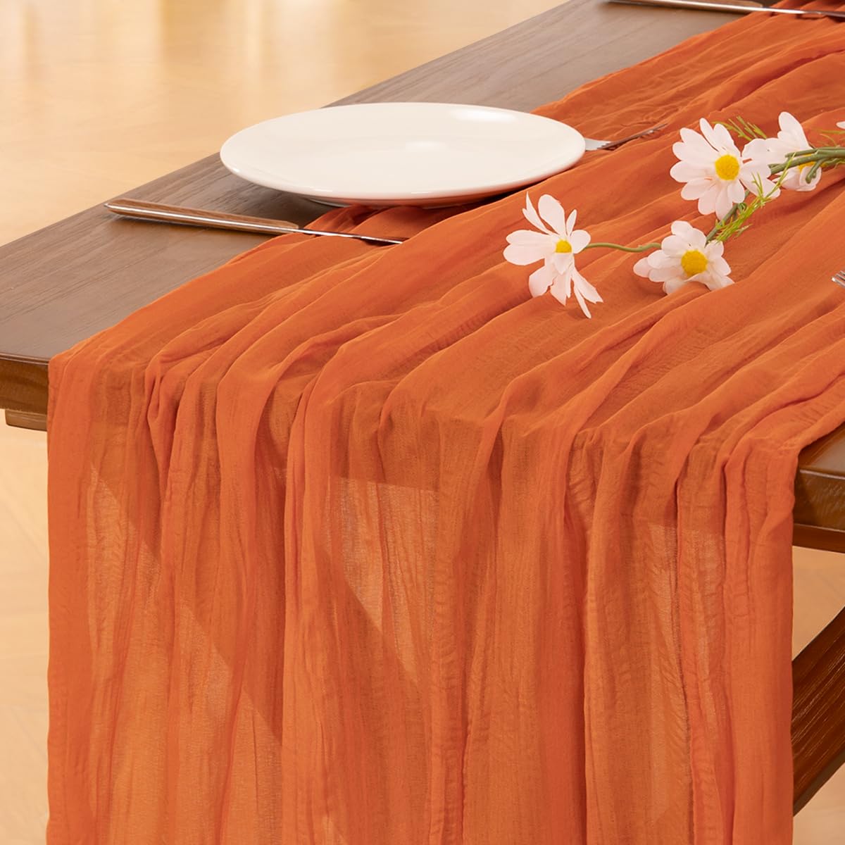 Blue Cheesecloth Table Runner Fall Boho Wedding Birthday Party Home Decor