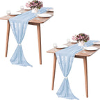 Pufogu 5 Pack 10Ft Light Yellow Chiffon Table Runner Sheer 29x120 Inch