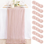 Ivory Cheesecloth Table Runner Farmhouse Fall Table Runner 10ft, 12 Pack