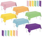Whaline 24Pcs Neon Color Plastic Tablecloth, 6 Fluorescent Colors