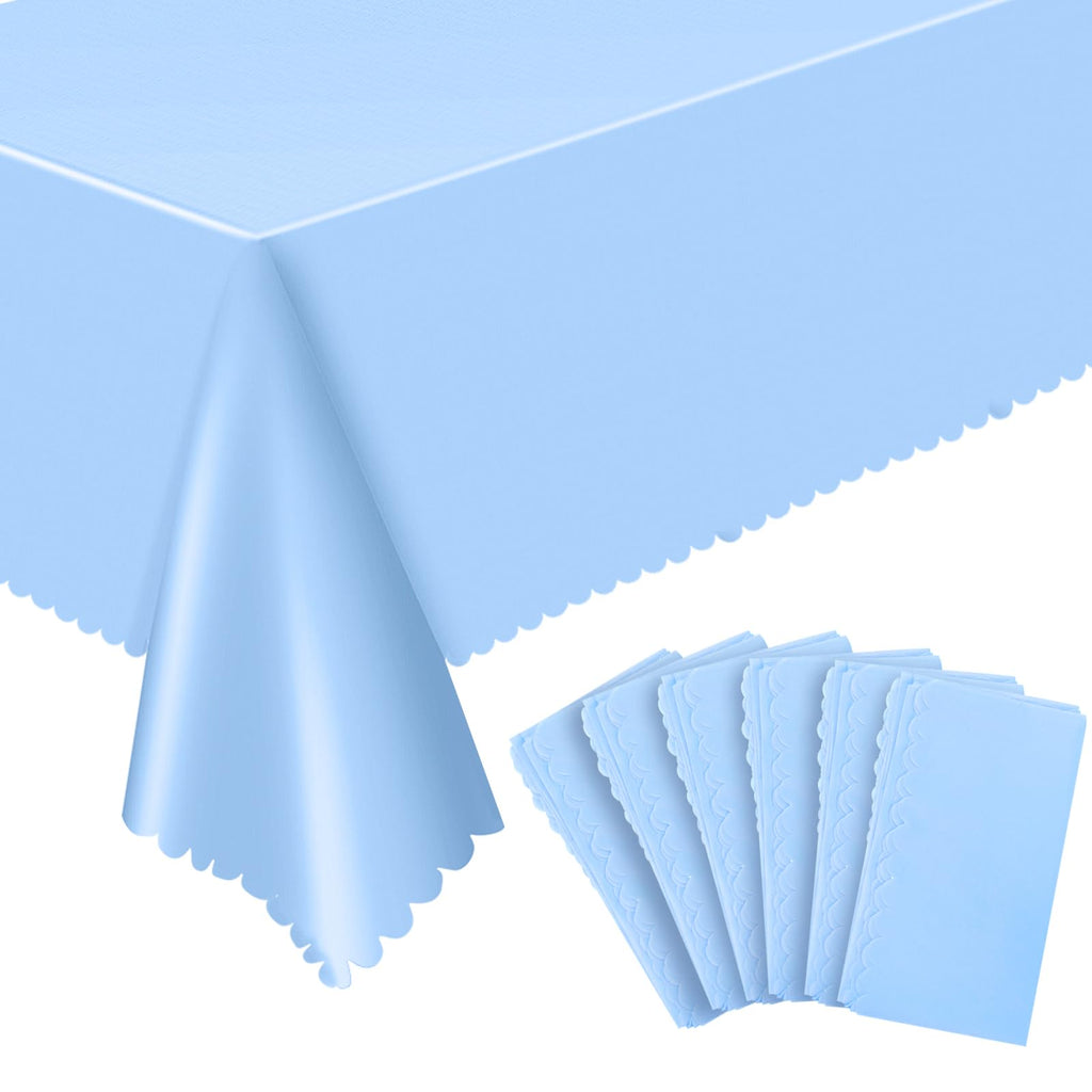 NatNarr 3 Pack Ivory Tablecloths, 54 x 108 Inch Scalloped Party Table Cover
