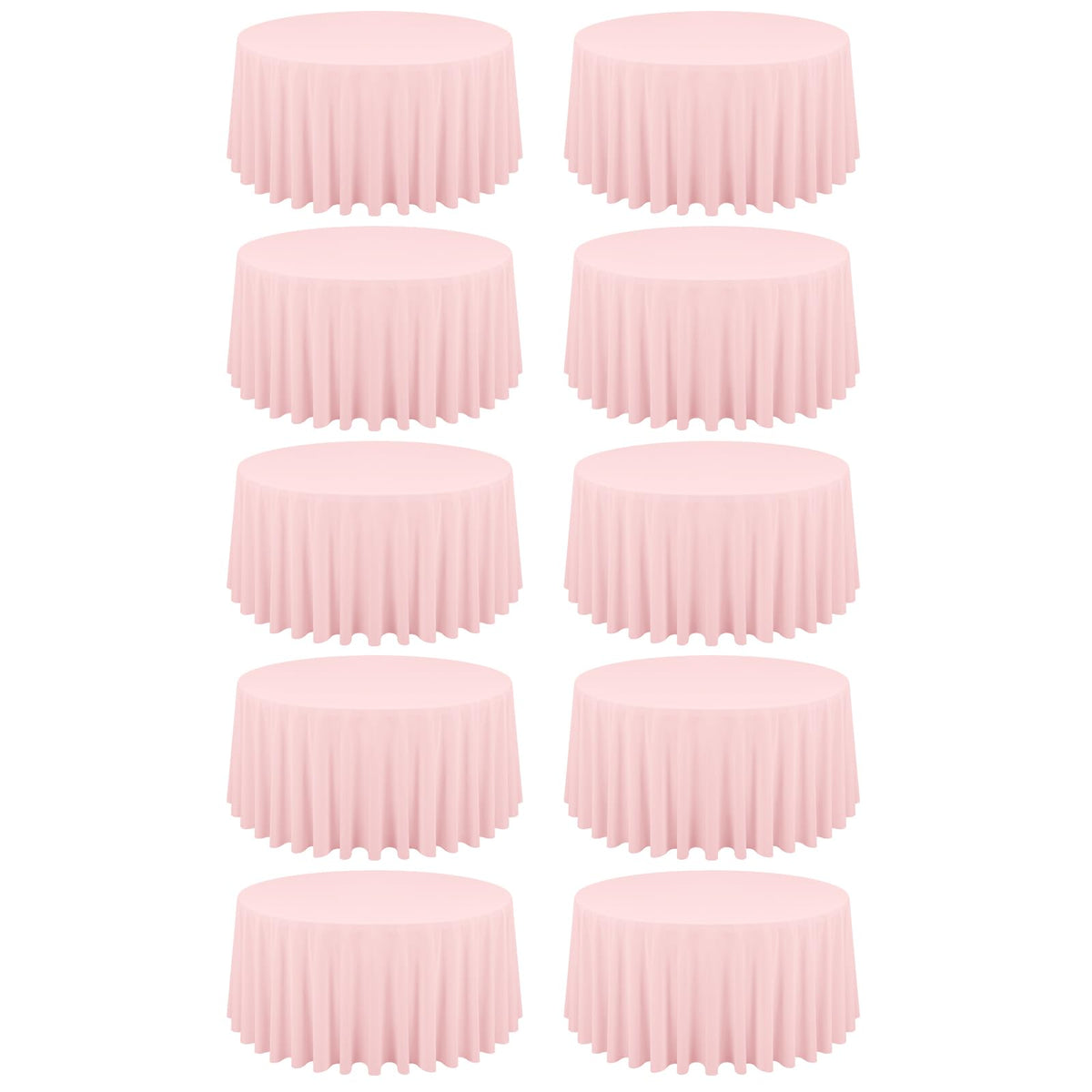 10 Packs 120 Inch Hot Pink Round Polyester Tablecloths