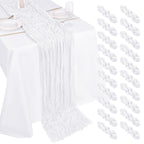 10 Pack Light Yellow Cheesecloth Table Runner 17x108 Inch Semi Sheer Boho Gauze Cheese Cloth Table Runners, for Wedding Bridal Shower Birthday Party Home Decor Garden Farmhouse