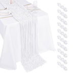 10 Pack Dusty Blue Cheesecloth Table Runner 17x108 Inch Boho Gauze Cheese Cloth Table Runners for Wedding Party Baby Shower Birthday Home Decor