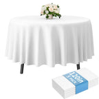 Fixwal 8 Pack Disposable White Rectangle Plastic Tablecloth, 70 x 120 Inch