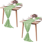 Pufogu 5 Pack 10Ft Light Yellow Chiffon Table Runner Sheer 29x120 Inch
