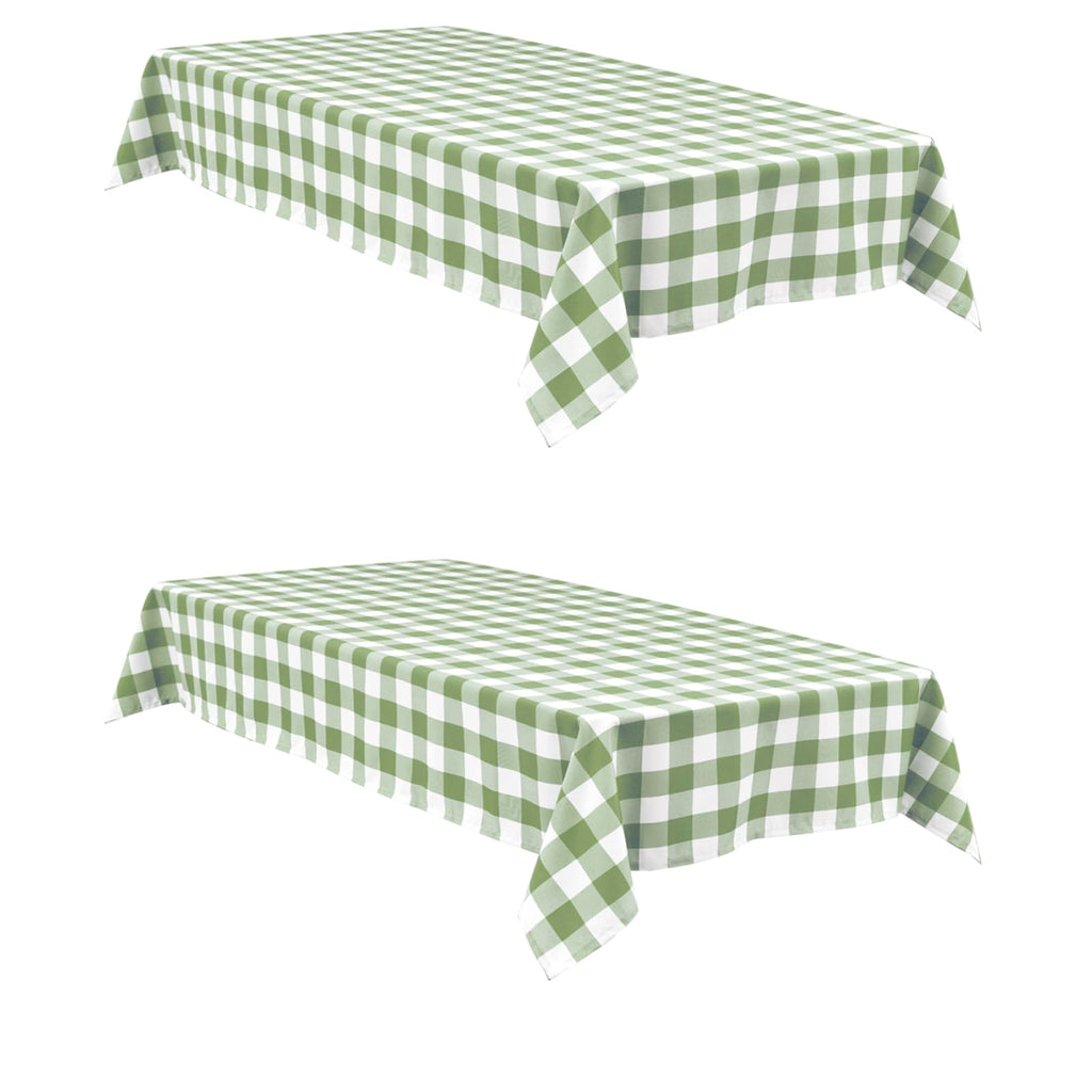 Hiasan Buffalo Plaid Tablecloth, 2 Pack, 60 x 84 inch, Black and White