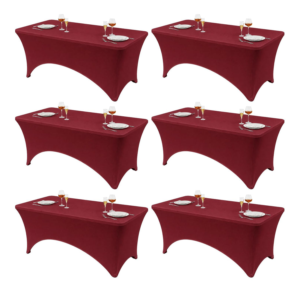 VidaFete Classic Series 140GSM Spandex Tablecloth 2Pcs, 6ft, White