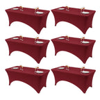 VidaFete Classic Series 140GSM Spandex Tablecloth 2Pcs, 6ft, White