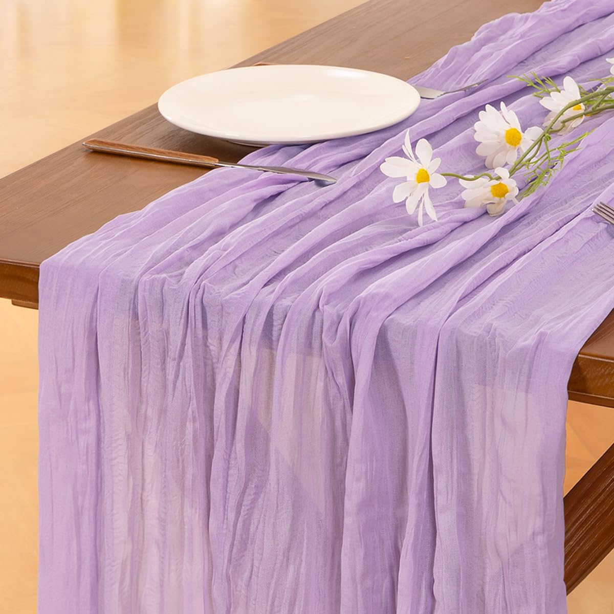 Blue Cheesecloth Table Runner Fall Boho Wedding Birthday Party Home Decor