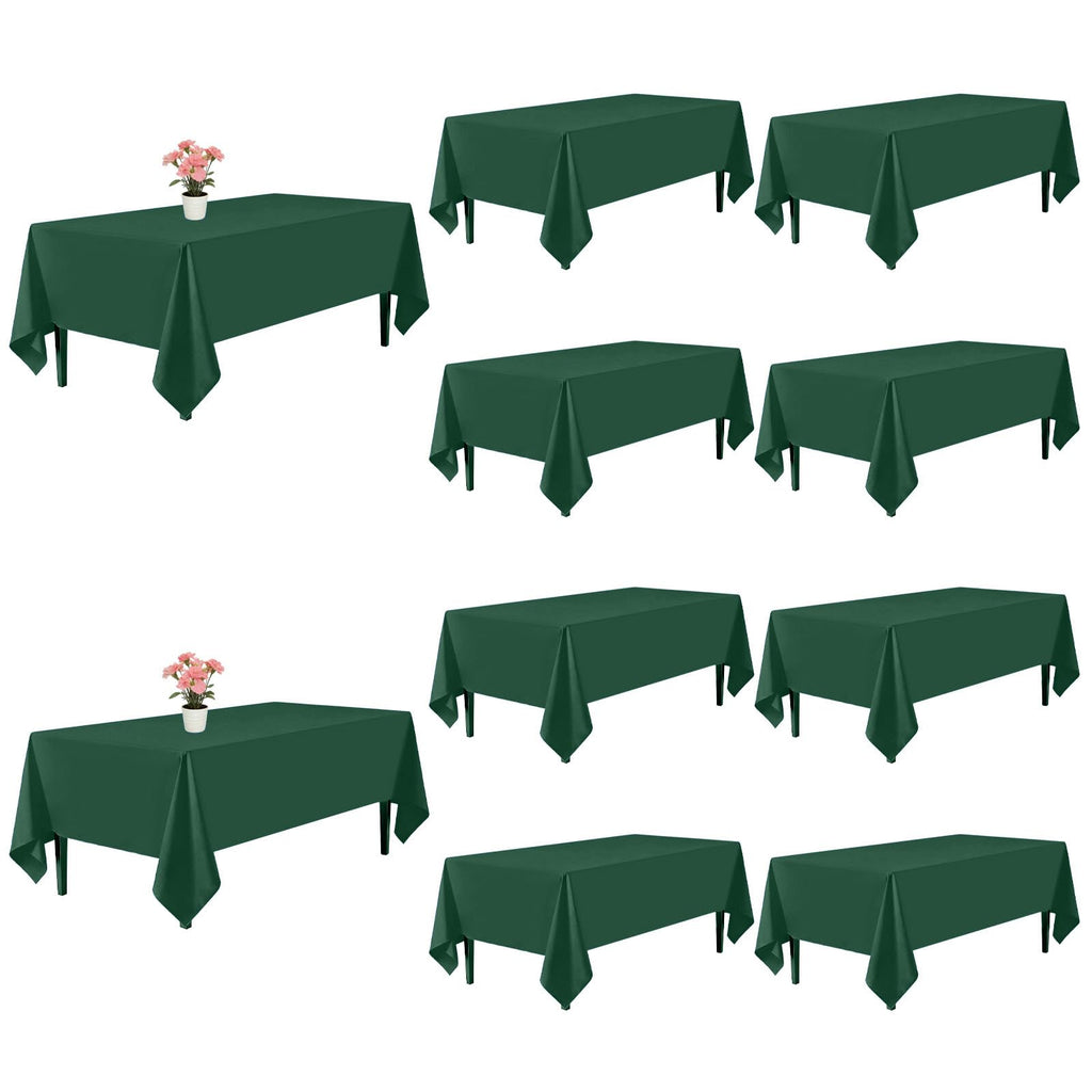 10 Pack Black Tablecloths 60 x 126 Inch for 8 Foot Rectangle Tables