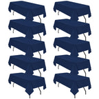 10 Pack Navy Blue Round Tablecloths 90 Inch, Polyester Round Table Cloth Circle Bulk Linen Washable Table Cloth Stain and Wrinkle Resistant Circle Table Cover for Wedding Party Dining Banquet
