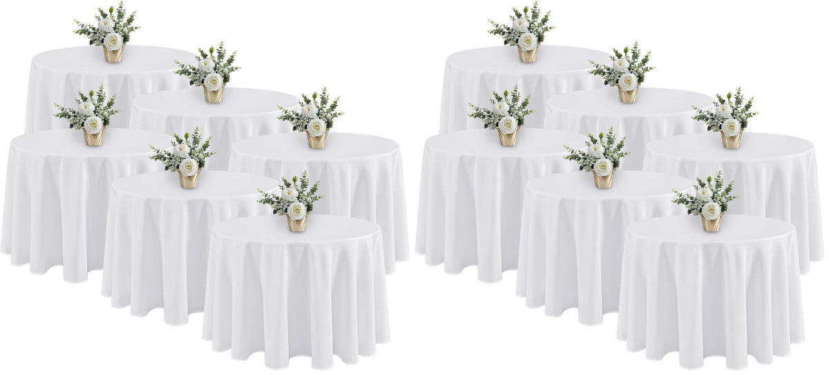Fitable 6 Pack White Table Cloths 70x120 Inch for 6-8 Ft Rectangle Tables
