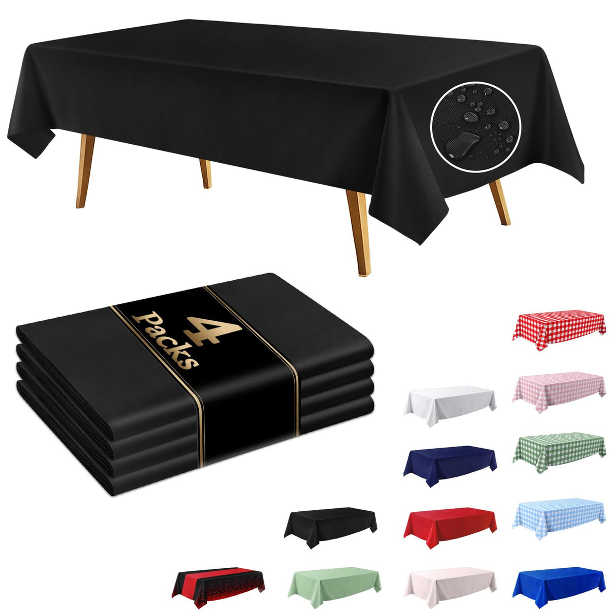 10 Pack Light Pink Disposable Tablecloth, Leakproof & Sturdy Table Cloth