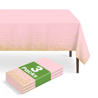 6 Pack Disposable Blue Gingham Plastic Tablecloth, 54 x 108 Inch