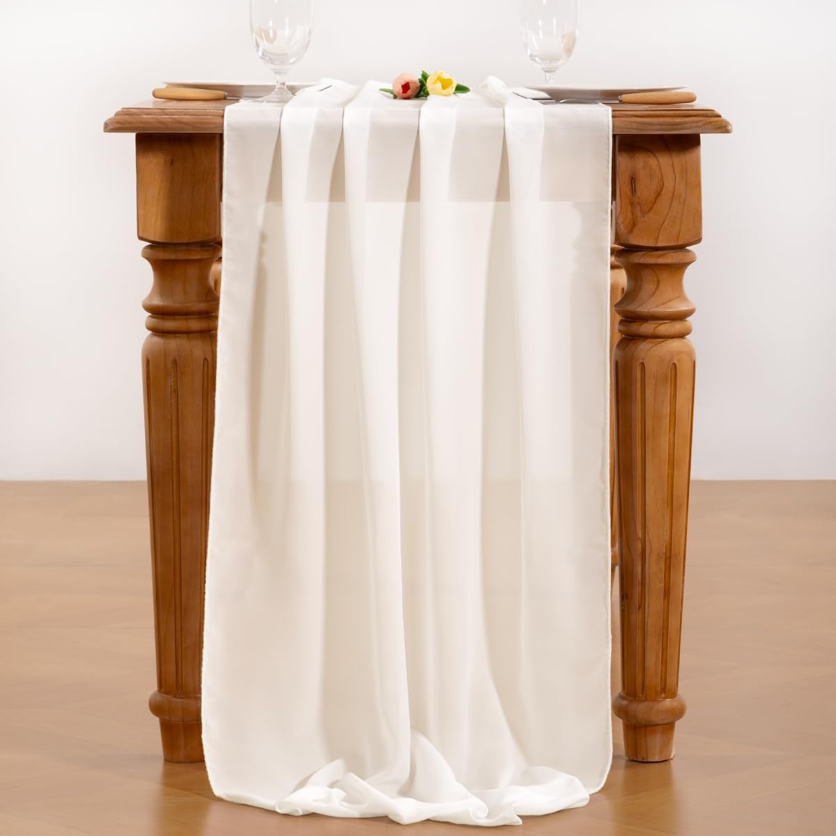 Ivory White Chiffon Table Runner Fall Boho Wedding Birthday Party Decor