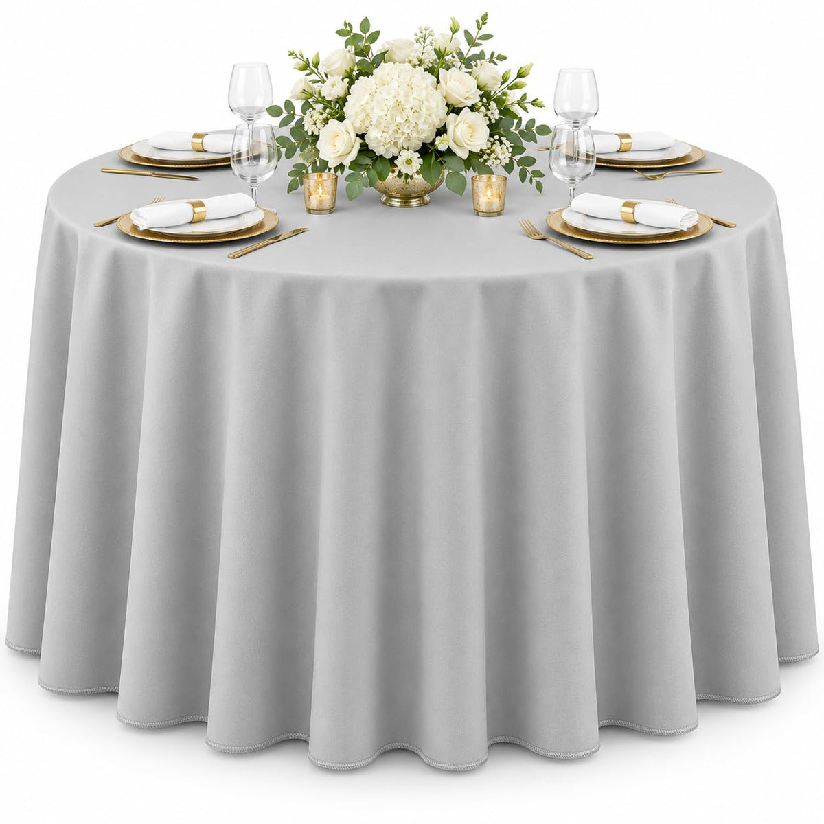 AK TRADING CO. 60 x 102-Inch Rectangular Polyester Tablecloth - Made in USA - Wrinkle-Resistant, Flame Retardant, Durable Party Table Cover, Banquet Tablecloth, Wedding Table Cover - Light Blue