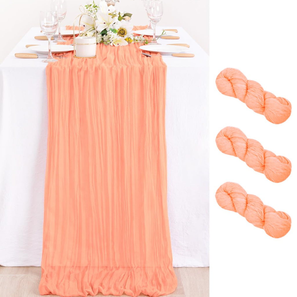 Ivory Cheesecloth Table Runner Farmhouse Fall Table Runner 10ft, 12 Pack