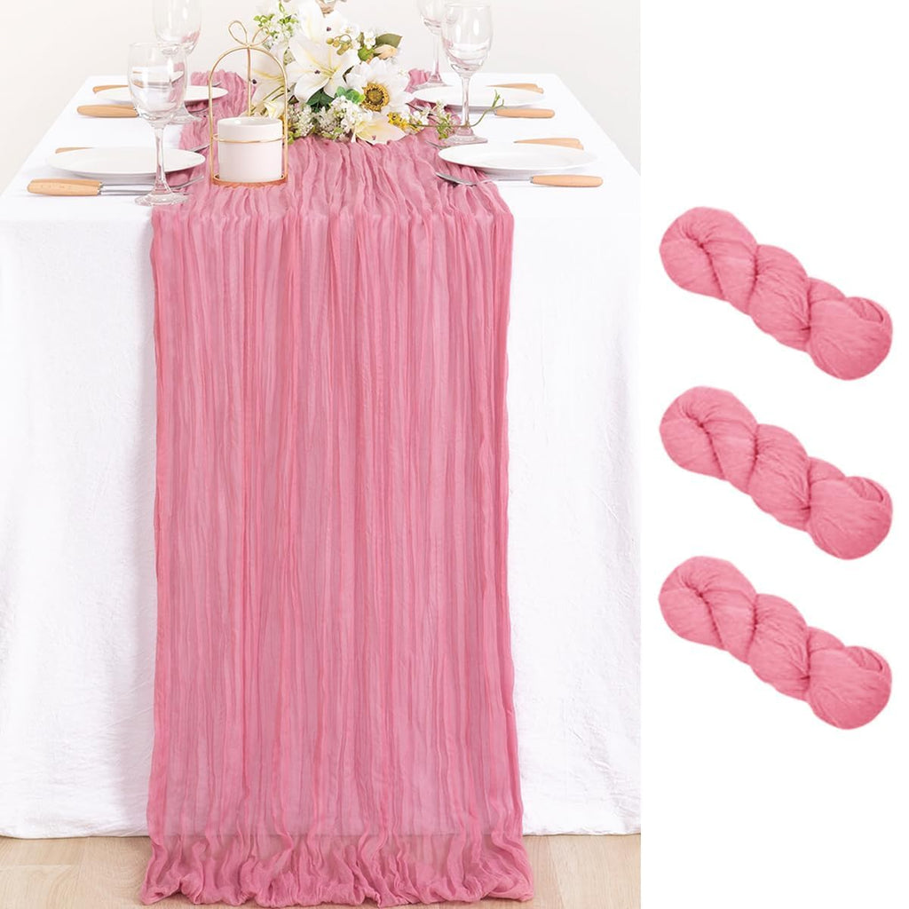 Ivory Cheesecloth Table Runner Farmhouse Fall Table Runner 10ft, 12 Pack