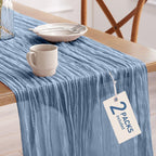 Pureegg 2 Pack Cheesecloth Table Runner 120 Inch Black