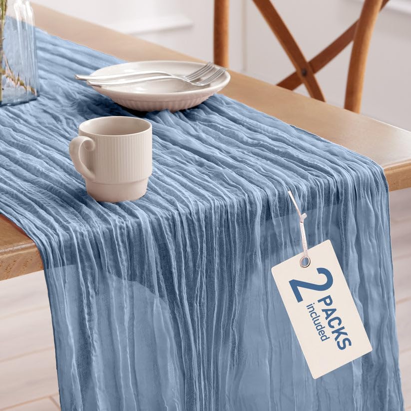 Pureegg 2 Pack Cheesecloth Table Runner 120 Inch Rust