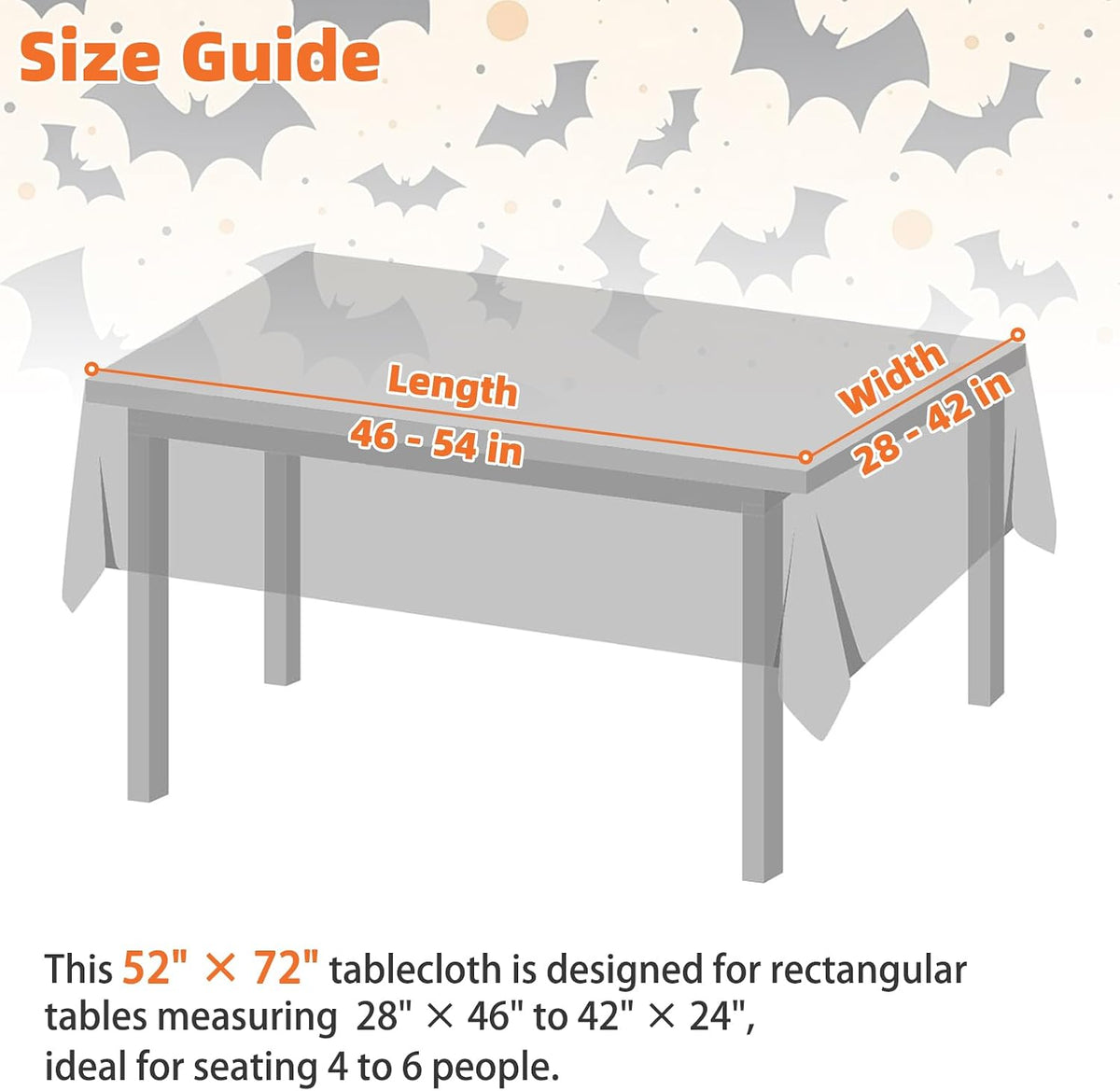 Vinyl Tablecloth with Flannel Backing for Rectangle Tables, 70 * 52 Inch Heavy Duty PEVA Waterproof Plastic Oilcloth, Wipeable Reusable Table Cover for Outdoor, Kitchen