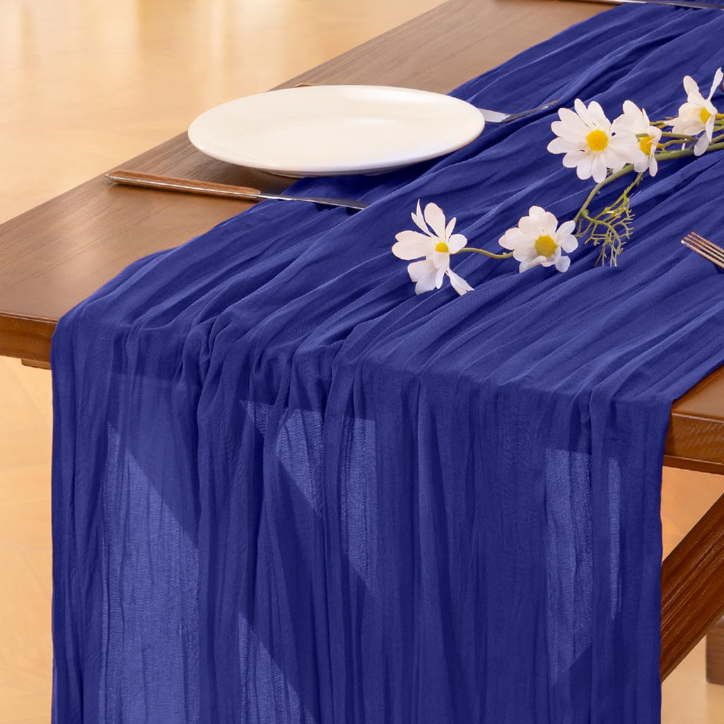Blue Cheesecloth Table Runner Fall Boho Wedding Birthday Party Home Decor