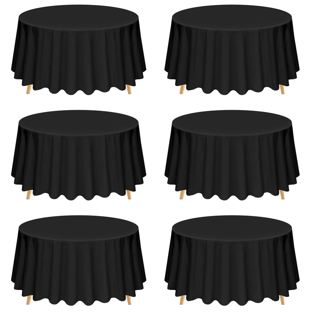 10 Pack Navy Blue Round Tablecloths 90 Inch, Polyester Round Table Cloth Circle Bulk Linen Washable Table Cloth Stain and Wrinkle Resistant Circle Table Cover for Wedding Party Dining Banquet