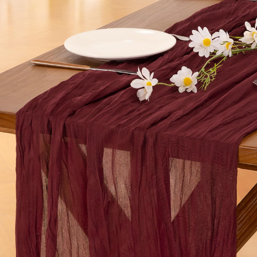 Blue Cheesecloth Table Runner Fall Boho Wedding Birthday Party Home Decor