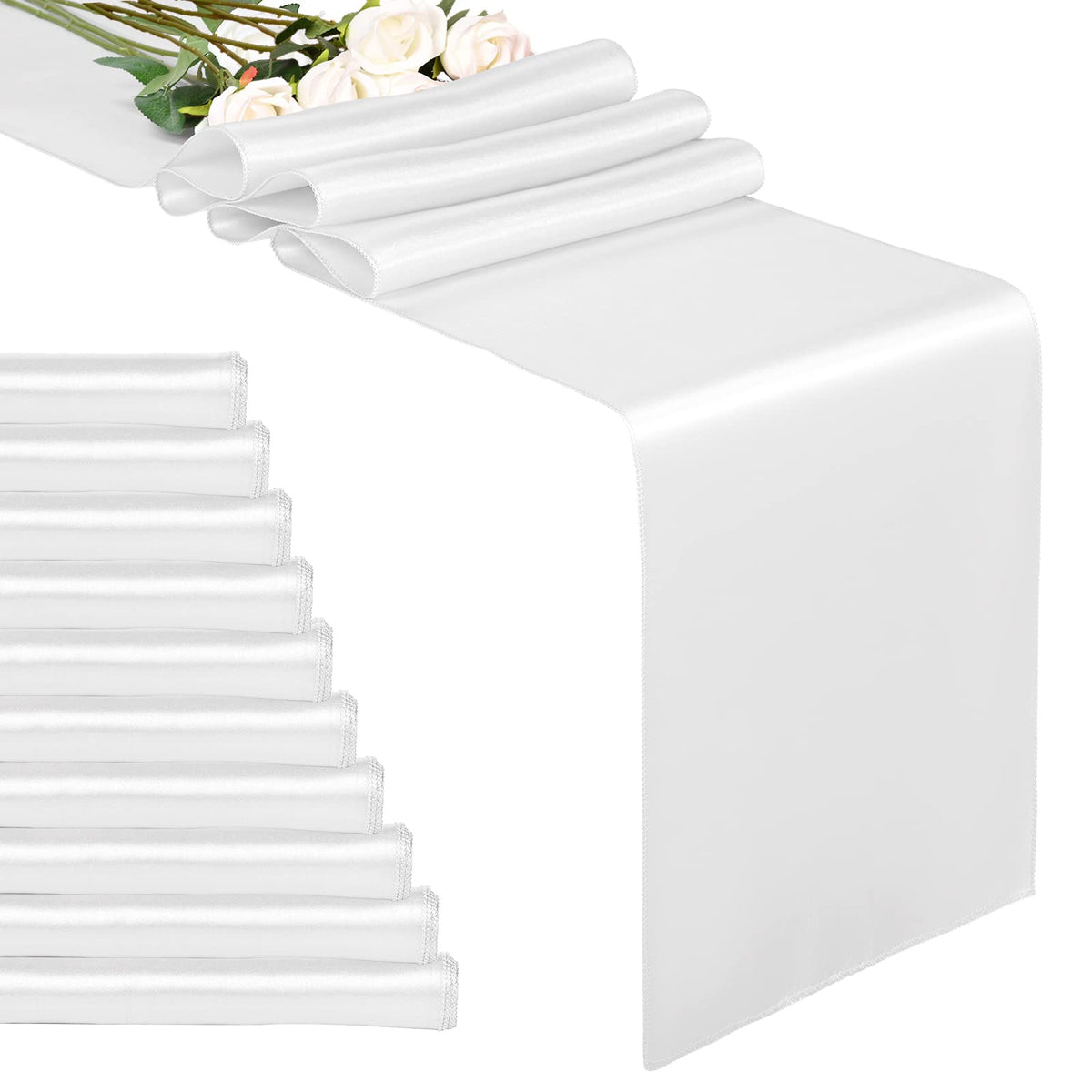 10-Pack Gold 12 x 108 inches Long Premium Satin Table Runner