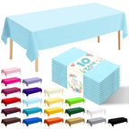 10 Pack Gold Round Tablecloth 84 Inch Round Plastic Table Cloth Disposable Waterproof Table Cover for Wedding Birthday Bridal Shower Party Decorations