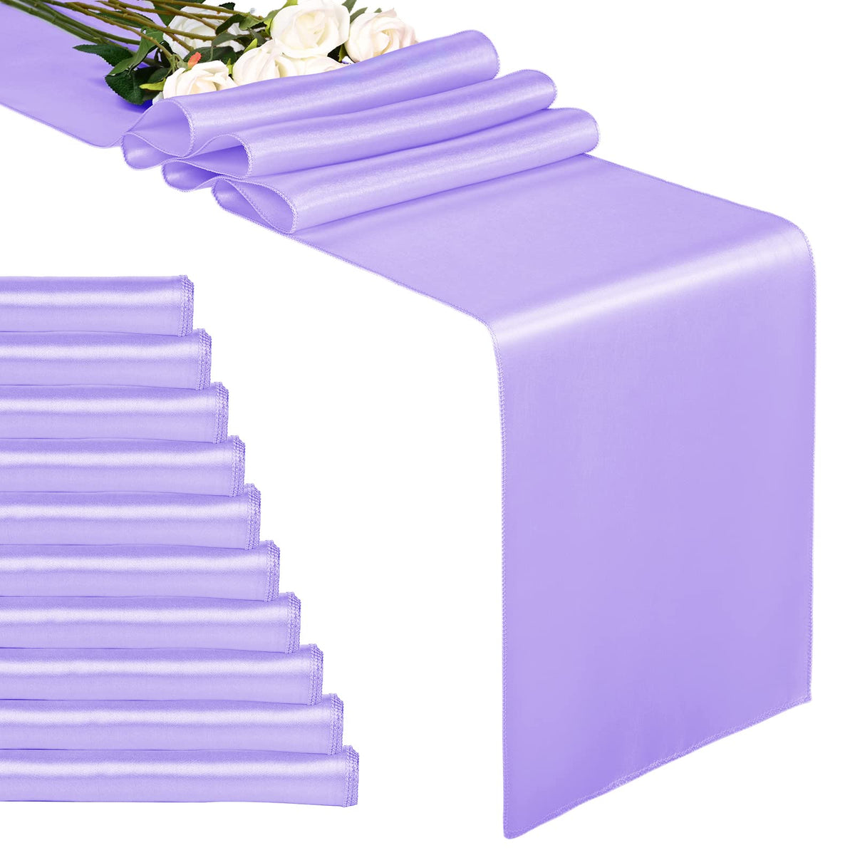 10-Pack Gold 12 x 108 inches Long Premium Satin Table Runner