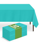 6 Pack Disposable Blue Gingham Plastic Tablecloth, 54 x 108 Inch