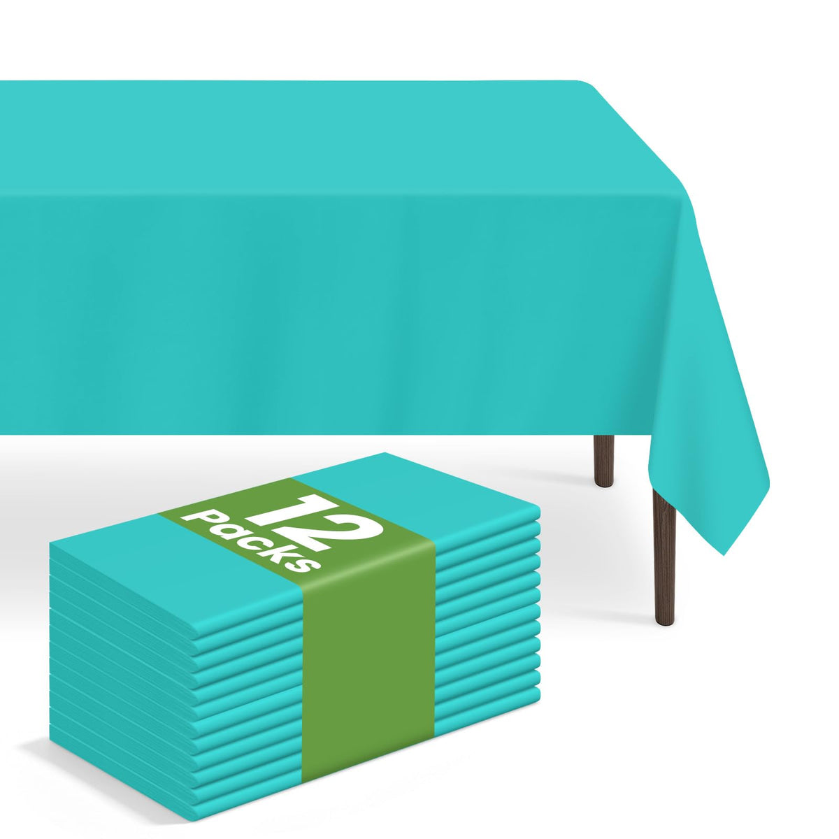 6 Pack Disposable Blue Gingham Plastic Tablecloth, 54 x 108 Inch