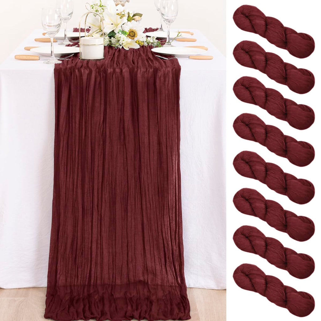 Ivory Cheesecloth Table Runner Farmhouse Fall Table Runner 10ft, 12 Pack