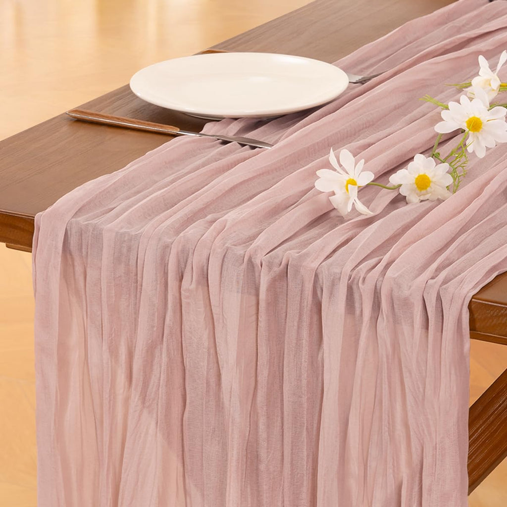 Blue Cheesecloth Table Runner Fall Boho Wedding Birthday Party Home Decor