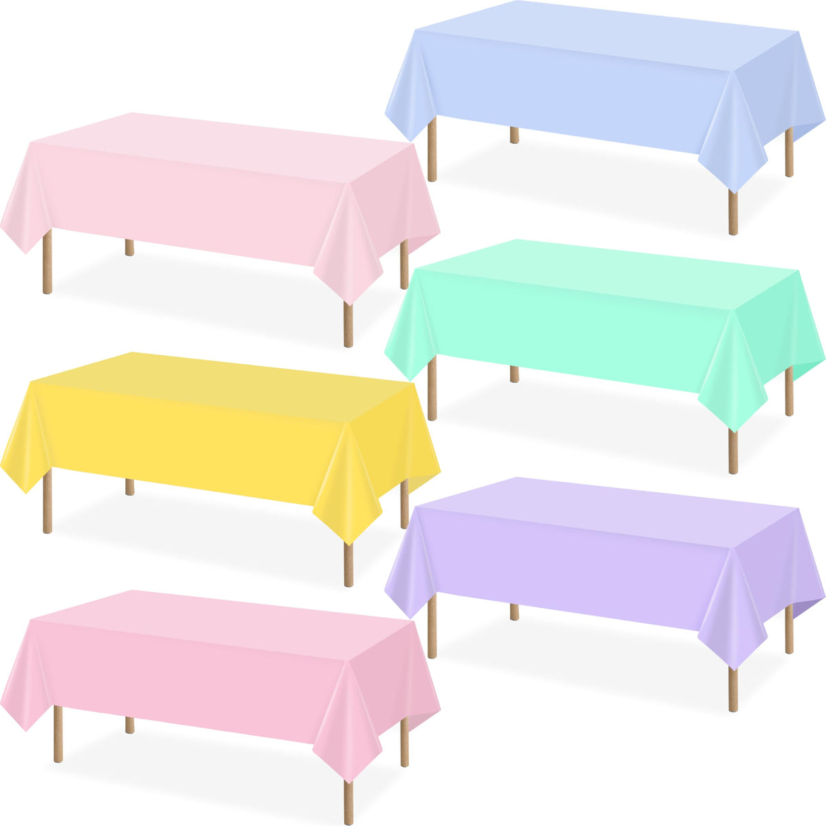 4 Pcs Light Blue Tablecloth 54 X 108 Inch Disposable Plastic Blue Tablecloths Waterproof Table Cloth Rectangular Table Cover for Boy Birthday Baby Shower Outdoor Picnic Party Decorations