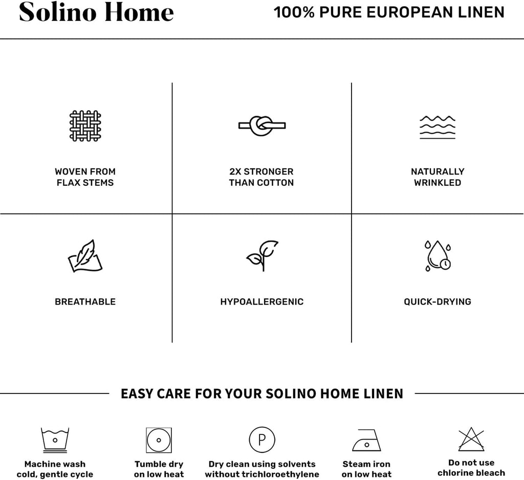 Solino Home 100% Pure Linen Placemats Green Hemstitch, 14 x 19 in, Set of 4