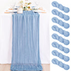 Ivory Cheesecloth Table Runner Farmhouse Fall Table Runner 10ft, 12 Pack