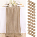 Ivory Cheesecloth Table Runner Farmhouse Fall Table Runner 10ft, 12 Pack