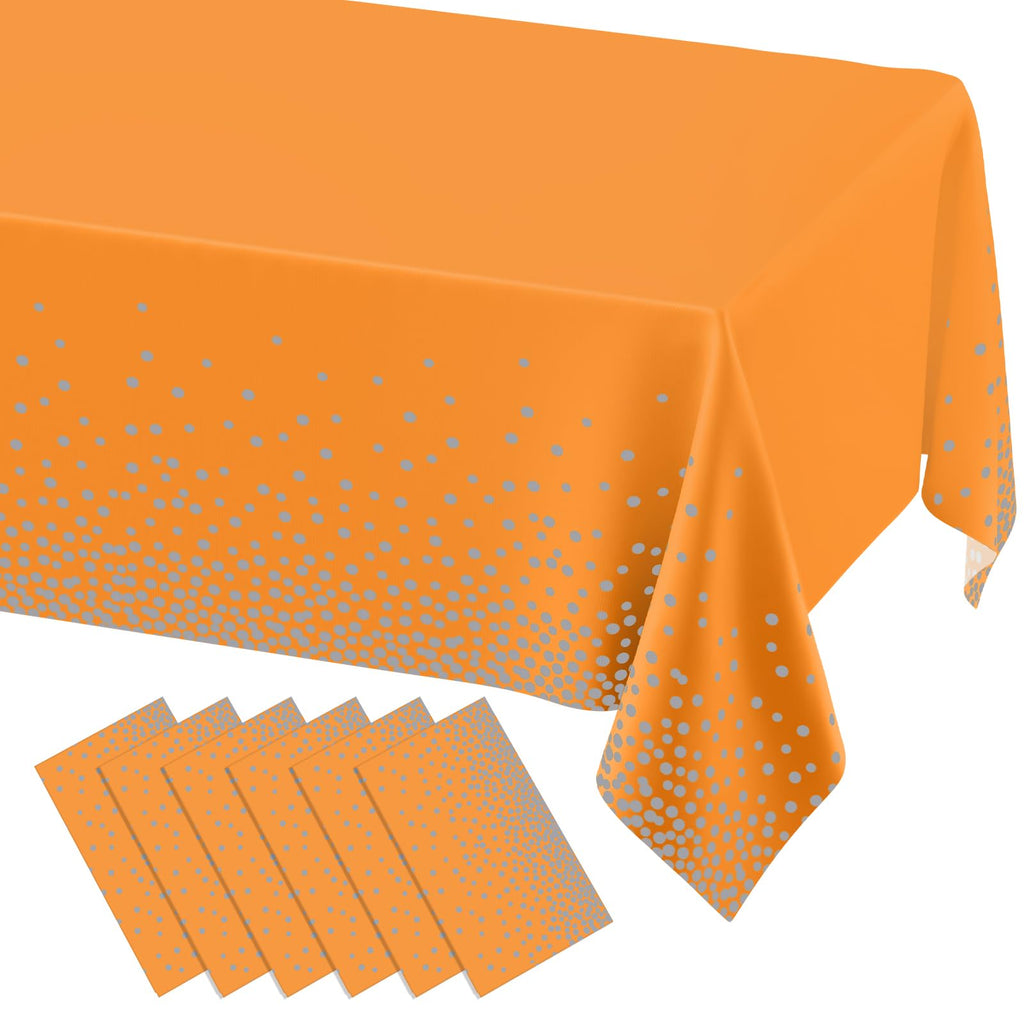 misaya 3 Packs Disposable Plastic Table Cloth, Gold Dots in White