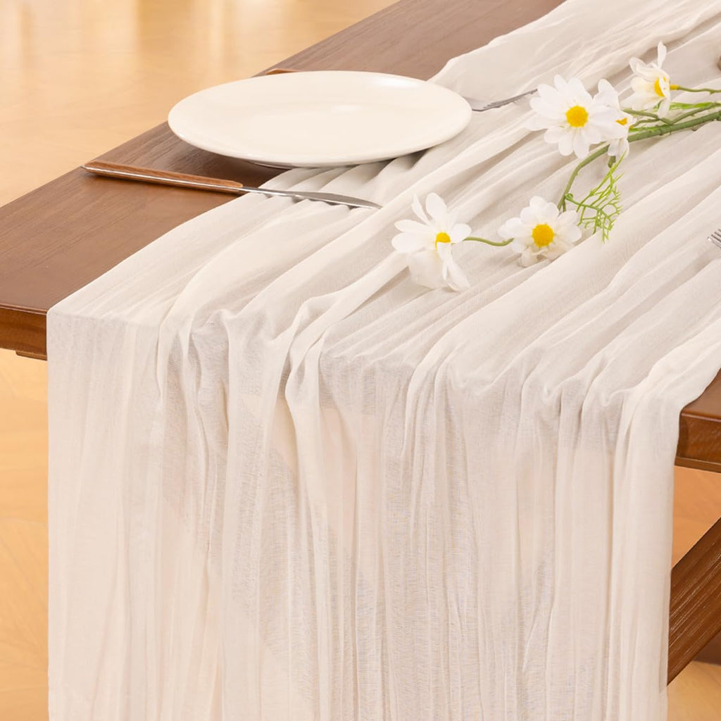 Blue Cheesecloth Table Runner Fall Boho Wedding Birthday Party Home Decor