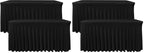 Black Rectangle Spandex Table Clothes For 6 Foot Rectangle Tables 4 Pack