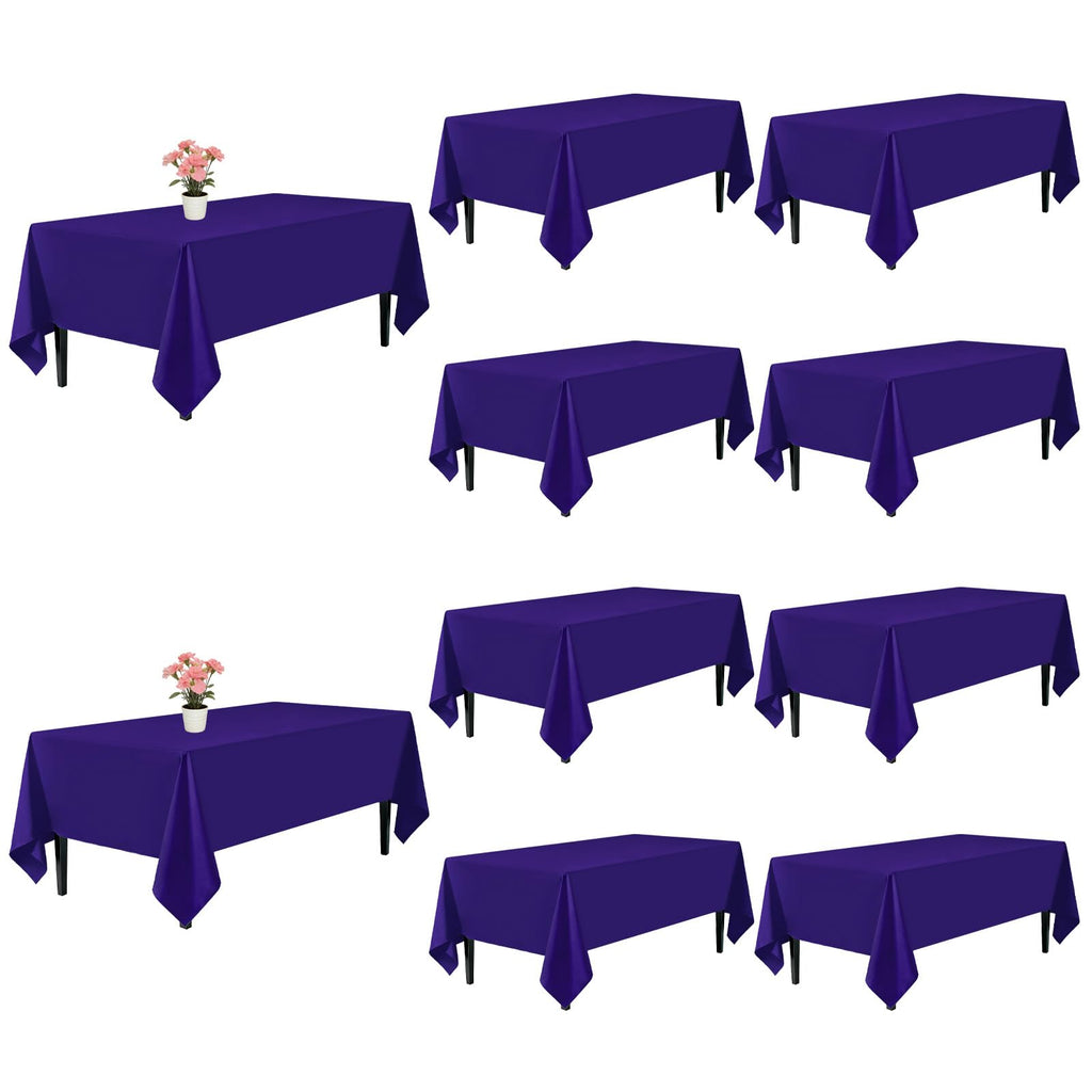 10 Pack Black Tablecloths 60 x 126 Inch for 8 Foot Rectangle Tables