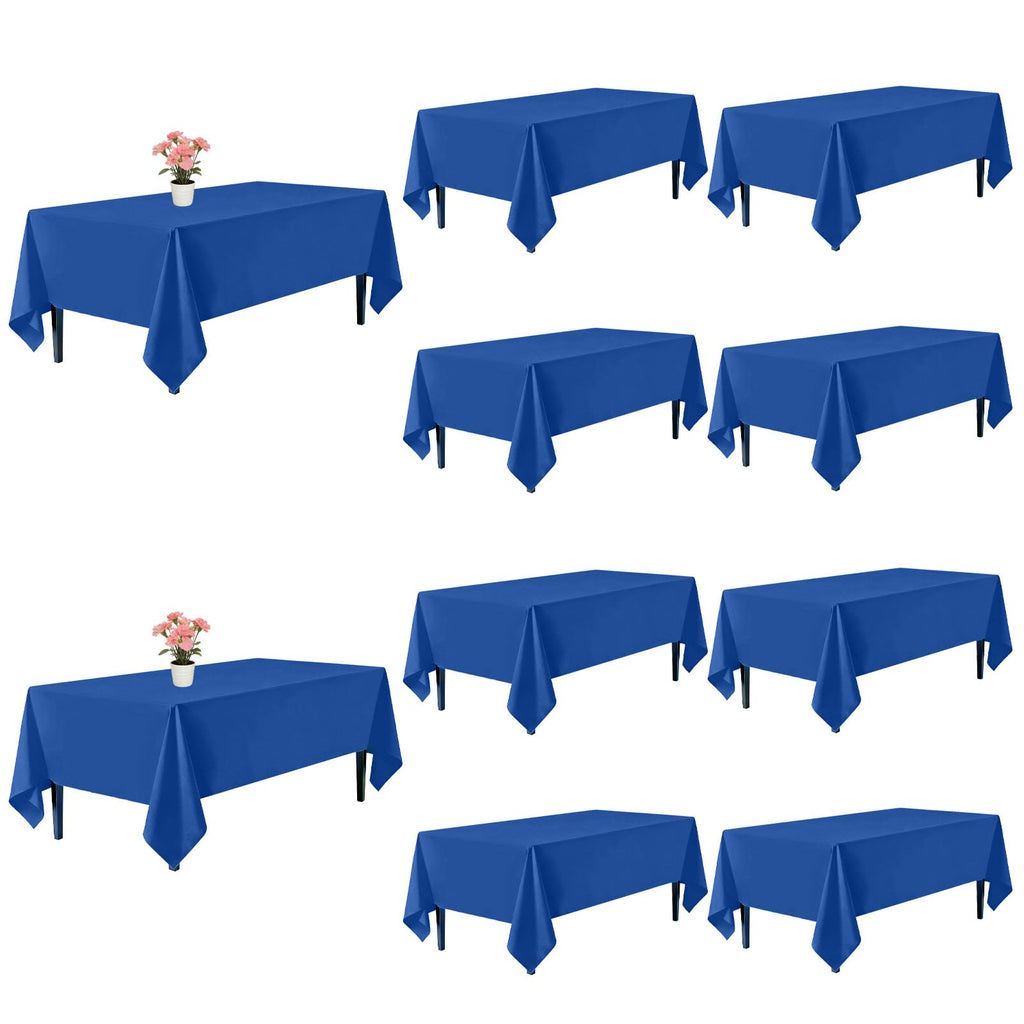 10 Pack Black Tablecloths 60 x 126 Inch for 8 Foot Rectangle Tables