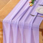 Ivory White Chiffon Table Runner Fall Boho Wedding Birthday Party Decor
