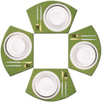 PIGCHCY Place Mats Heat-Resistant Non Slip Placemats Washable Easy to Clean Woven Vinyl Placemats for Dining Table (Set of 4, Brown)