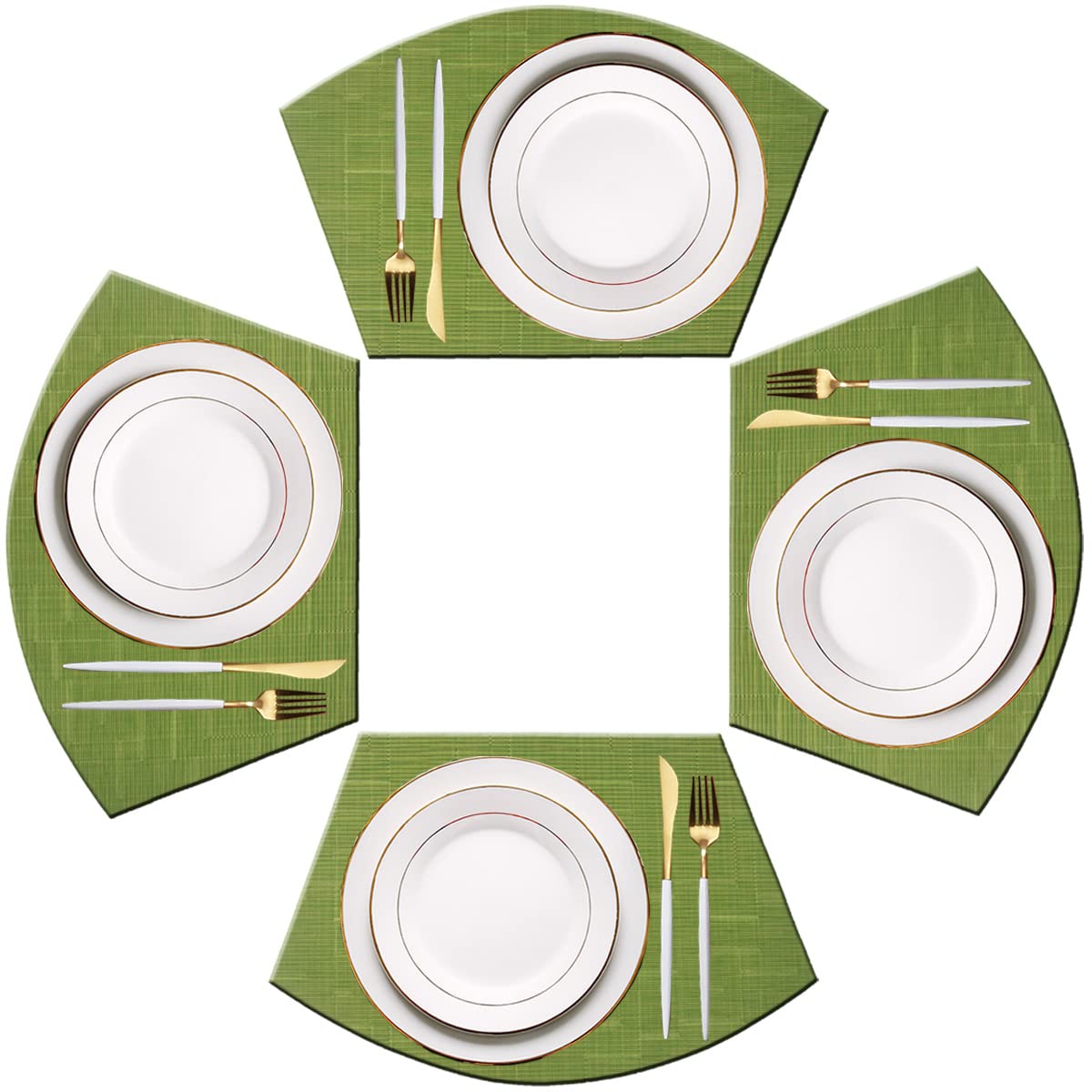 PIGCHCY Place Mats Heat-Resistant Non Slip Placemats Washable Easy to Clean Woven Vinyl Placemats for Dining Table (Set of 4, Brown)