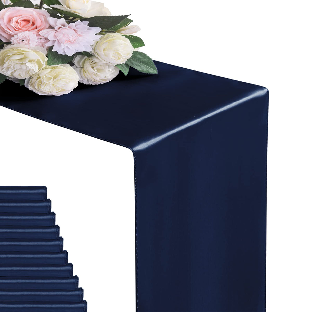 12Pack Table Runner 12 x 108 Inches Satin Silk Table Runner for Wedding, Birthday Party, Banquets, Graduations Decoration, fit Rectange and Round Table-Purple